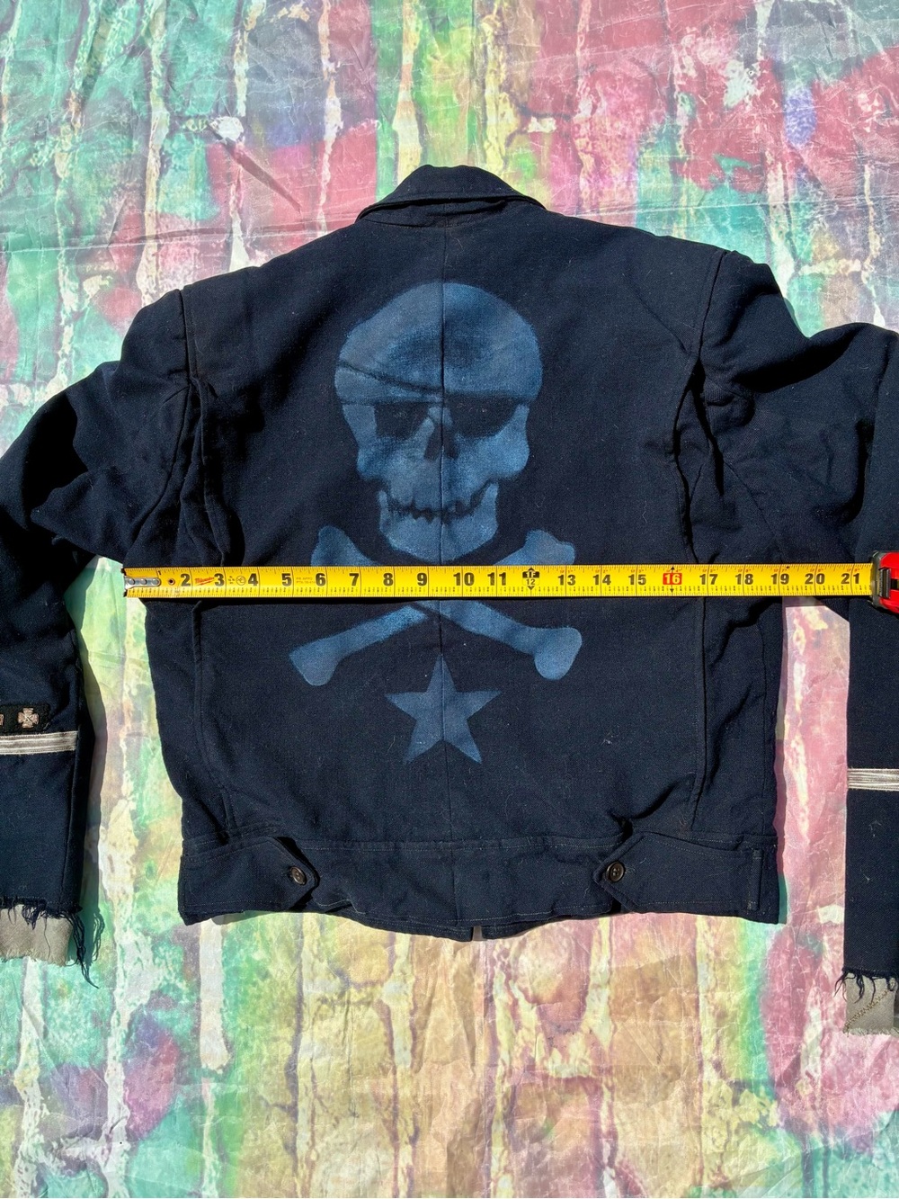 Vintage Retro Navy Blue Skull & Crossbones Jacket